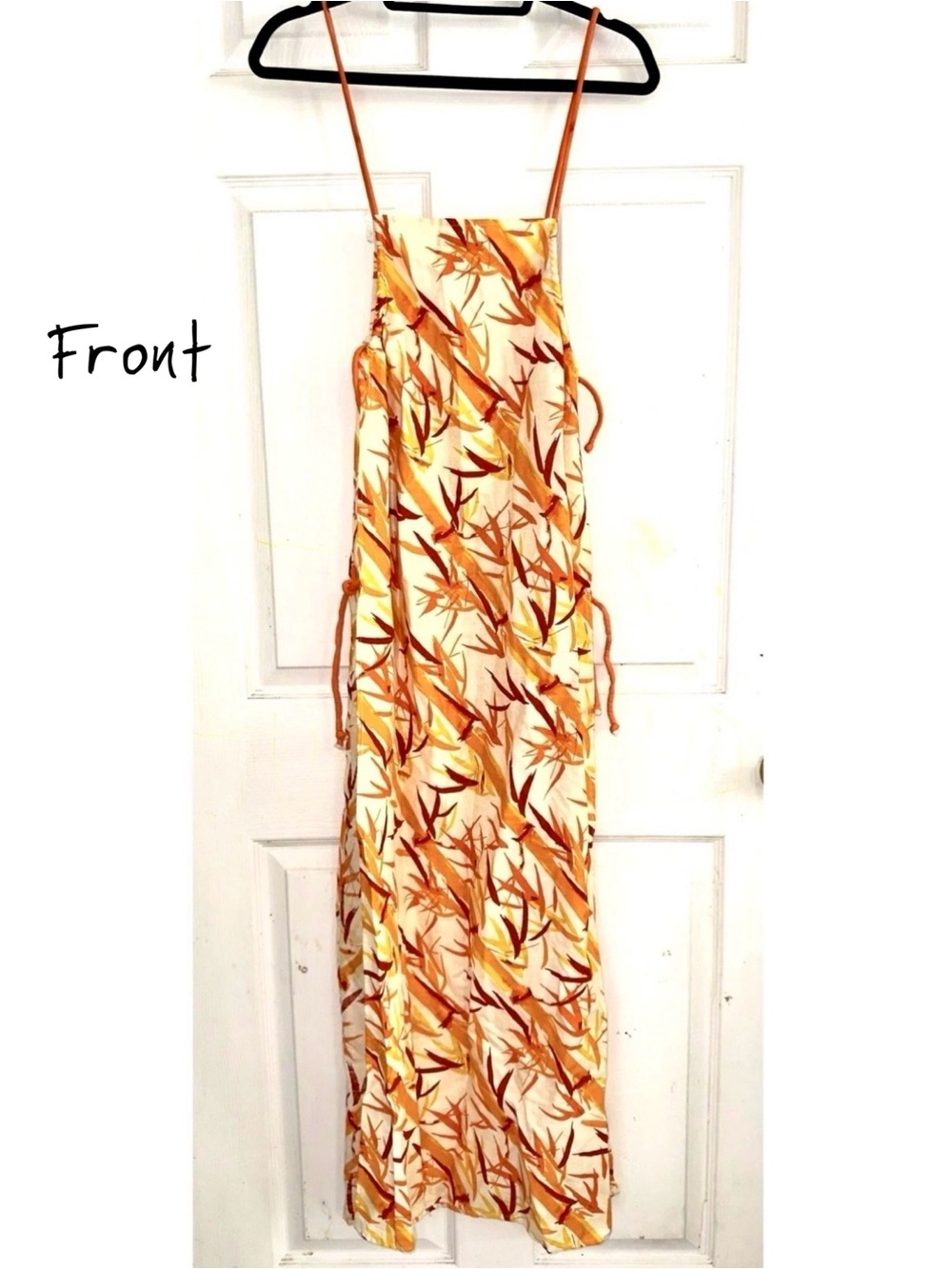 Vintage ‘Vera Things To Cook In’ Adjustable Apron Orange/Yellow Tiki Bamboo